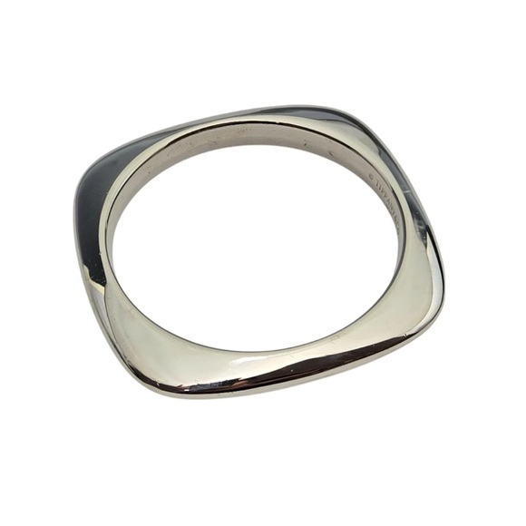 Tiffany & Co. 925 Polished Silver Square Cushion Bangle Bracelet 7.5” - Picture 4 of 5